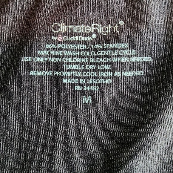 Cuddl Duds Black Stretch Long Sleeve Crew Neck Shirt Size Medium - Picture 3 of 4